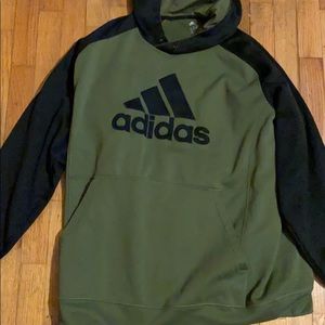 Adidas black and green hoodie